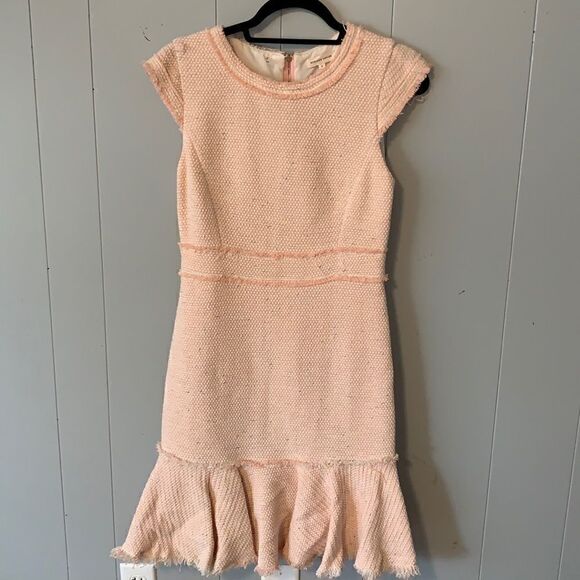 Rebecca Taylor Pink, Cream & Silver Dress Size 6 - Picture 1 of 6